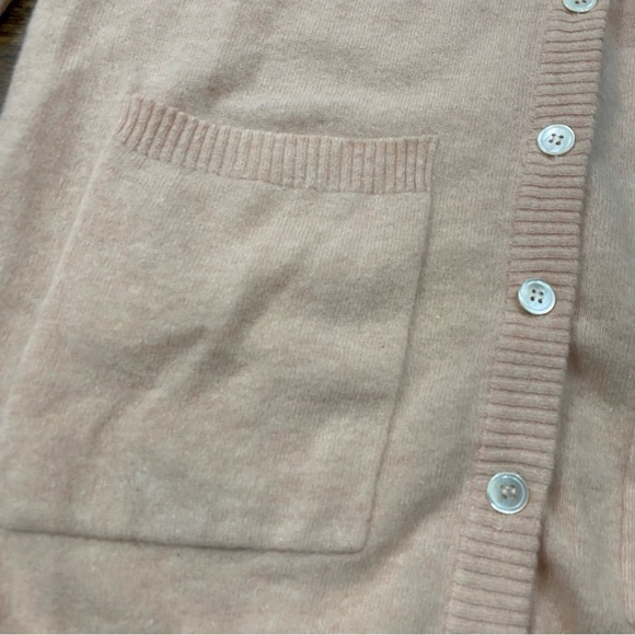 Vintage Liz Claiborne Lambswool Angora Blush Pink Long Lined Cardigan Sz Medium - Picture 6 of 6
